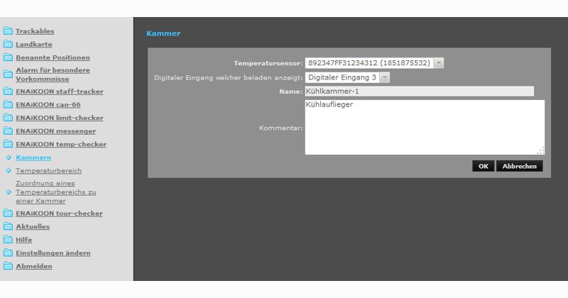 Temperaturauswertung des Temperatursensor im Viehtransport