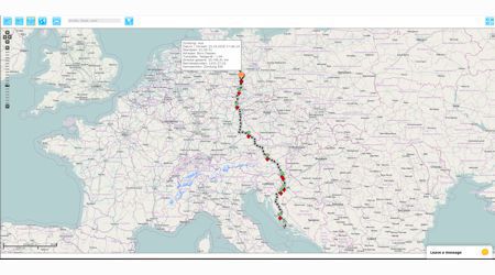 Auswertung Route Landkarte Viehtransport